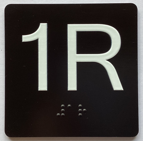 1R Elevator Jamb Plate Sign