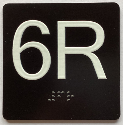 6R Elevator Jamb Plate Sign