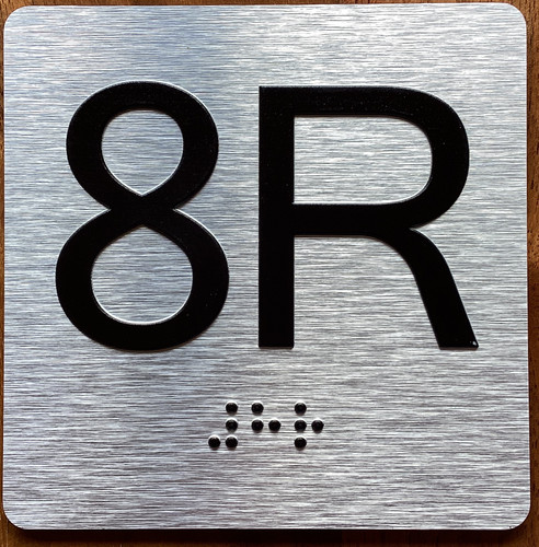 8R Elevator Jamb Plate Sign