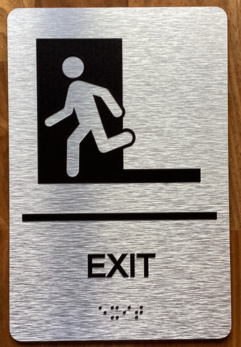 Exit Left With Symbol With Sign with Raised Letters Sign
