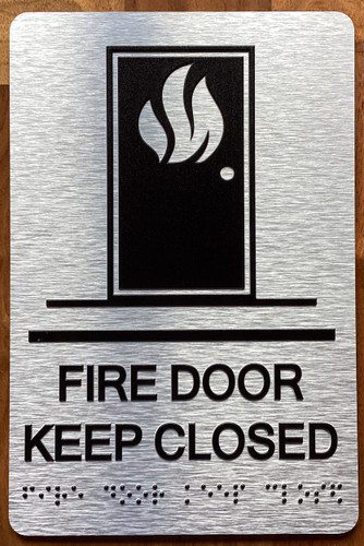 Fire Door Keep Closed With Sign with Raised Letters Sign