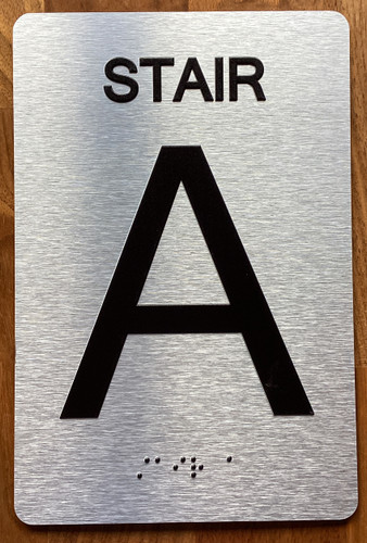 Stair A Sign With Sign with Raised Letters Sign