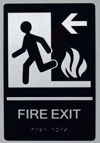FIRE EXIT Left Arrow Sign - FIRE EXIT Left Arrow Sign -