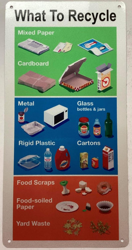 DSNY What to Recycle Sign – NYC Recycling Compliance Sign (6x12 Reflective Aluminum, Rust-Free, Wall Mount) DSNY What to Recycle Sign – NYC Recycling Compliance Sign (6x12 Reflective Aluminum, Rust-Free, Wall Mount)