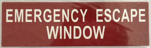 EMERGENCY ESCAPE WINDOW SIGN - RED ALUMINIUM HEAVY DUTY
