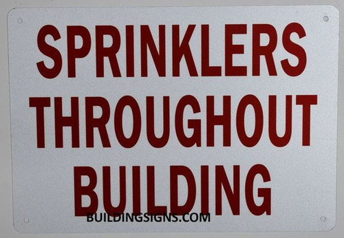 SPRINKLERS Throughout Building Sign SPRINKLERS Throughout Building Sign