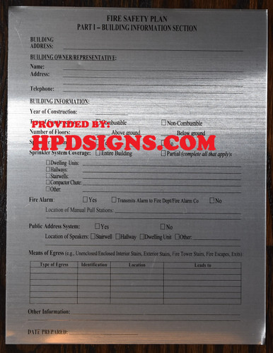 FIRE SAFETY PLAN Sign – HPD Required | FDNY Compliant Aluminum Notic FIRE SAFETY PLAN Sign – HPD Required | FDNY Compliant Aluminum Notic