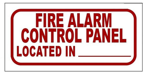 FIRE ALARM CONTROL PANEL LOCATED IN SIGN