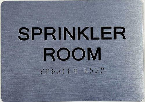 Sprinkler Room Braille with Raised Tactile Graphics and Letters Sprinkler Room Braille with Raised Tactile Graphics and Letters