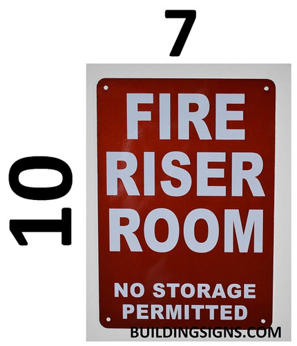 FIRE RISER ROOM NO STORAGE PERMITTED SIGN (White,Reflective ...