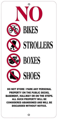 “No Storage in Hallway” Aluminum Sign – 12.6″ × 6″ | NYC-Compliant (Code § 1027.4.5) “No Storage in Hallway” Aluminum Sign – 12.6″ × 6″ | NYC-Compliant (Code § 1027.4.5)