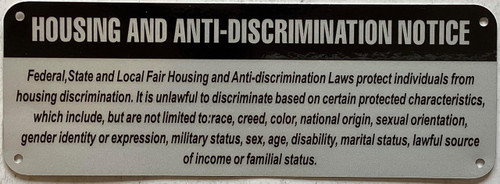 NYC Housing & Anti-Discrimination Notice Sign NYC Housing & Anti-Discrimination Notice Sign