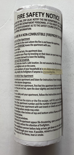 roll fire safety notice roll fire safety notice
