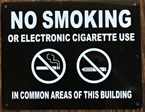 NYC Smoke Free Act Sign"No Smoking or Electric Cigarette Use" - in Common Area of This Building- Black Rock LINE NYC Smoke Free Act Sign"No Smoking or Electric Cigarette Use" - in Common Area of This Building- Black Rock LINE