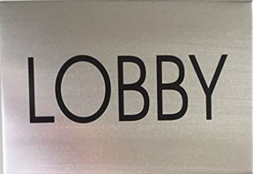 Lobby SIGN (BRUSHED Silver, 4x5.75, double sided tape)-Delicato line Lobby SIGN (BRUSHED Silver, 4x5.75, double sided tape)-Delicato line