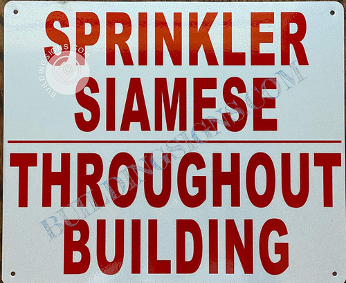 Sprinkler Siamese THROUGHT Building Sign Sprinkler Siamese THROUGHT Building Sign