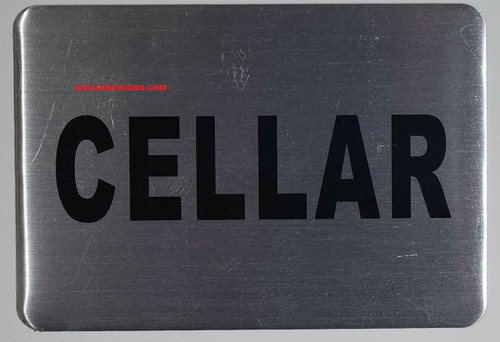 Cellar SIGN (BRUSHED Silver, 4x5.75, double sided tape)-Delicato line Cellar SIGN (BRUSHED Silver, 4x5.75, double sided tape)-Delicato line