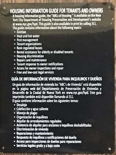 Housing Information Guide Notice Sign Housing Information Guide Notice Sign