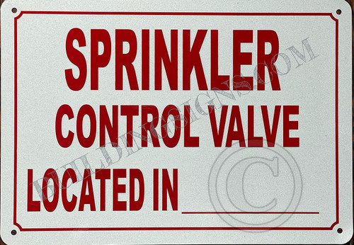 Sprinkler Control Control Valve Located_ Signage Sprinkler Control Control Valve Located_ Signage
