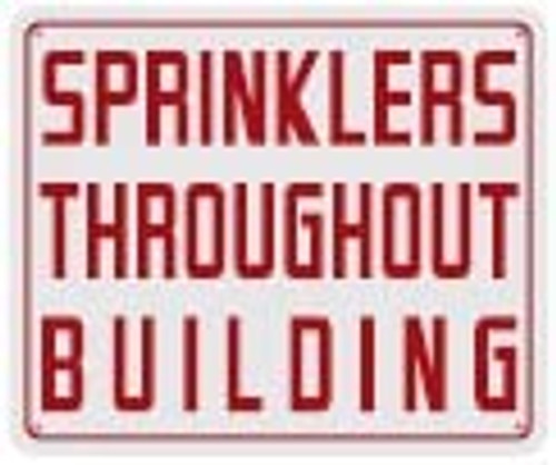 Sprinkler Through Building Sign Sprinkler Through Building Sign