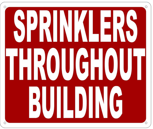 SPRINKLERS Throughout Building Sign
