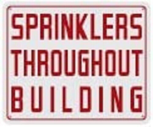 SPRINKLER THROUGHOUT BUILDING Sign SPRINKLER THROUGHOUT BUILDING Sign