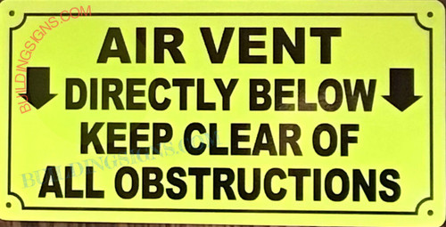AIR VENT YELLOW SIGN