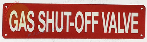 GAS SHUT-OFF VALVE SIGN, Fire Safety Sign GAS SHUT-OFF VALVE SIGN, Fire Safety Sign