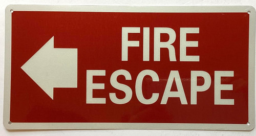 Fire Escape Sign LEFT ARROW sign