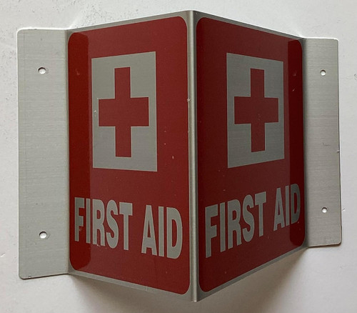 Corridor First aid sign-First aid Hallway sign