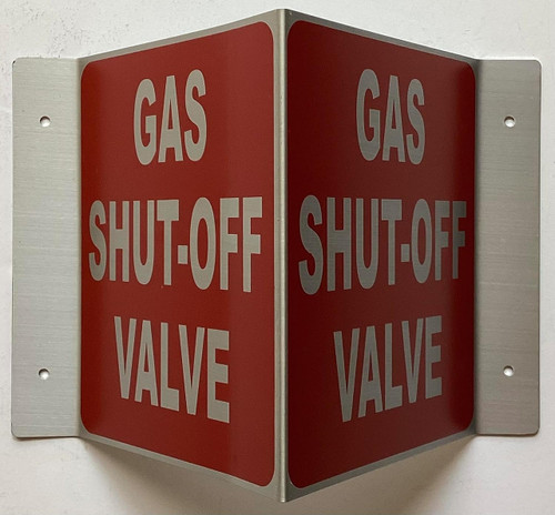 Corridor Gas shut off valve sign-Gas shut off valve Hallway sign
