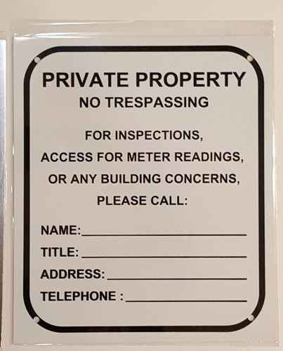 BUILDING ACCESS CONTACT SIGN –