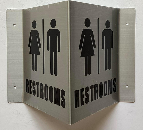 Corridor Restroom sign-Restroom Hallway sign