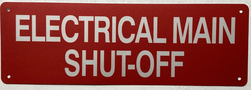 ELECTRICAL MAIN SHUT-OFF SIGN, Fire Safety Sign ELECTRICAL MAIN SHUT-OFF SIGN, Fire Safety Sign