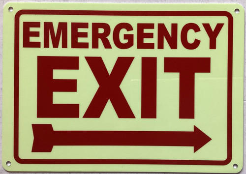 EMERGENCY EXIT RIGHT ARROW