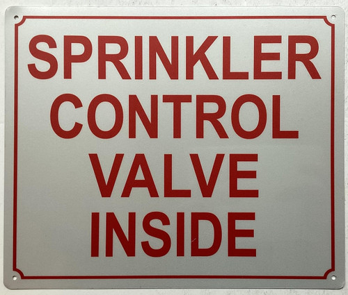 SPRINKLER CONTROL VALVE INSIDE SIGN