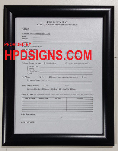 LOBBY FIRE SAFETY PLAN FRAME
