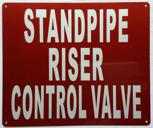 STANDPIPE RISER CONTROL VALVE SIGN