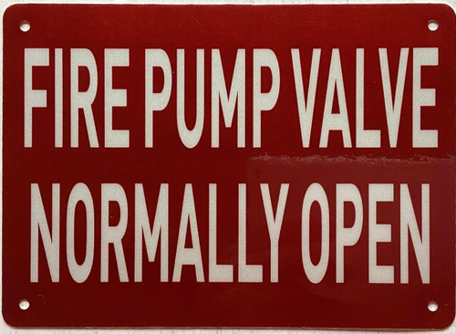 Fire pump normally open SIGN Fire pump normally open SIGN