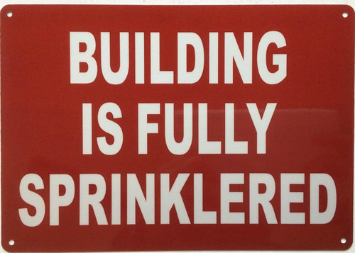 Building is fully sprinkler sign
