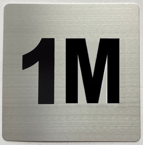 Apartment number 1M sign Apartment number 1M sign
