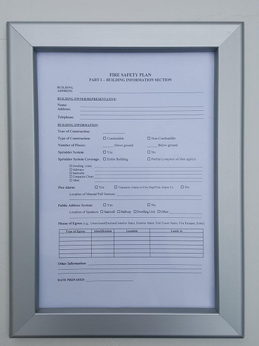 LOBBY Fire Safety Plan Frame - 8.5 x 11