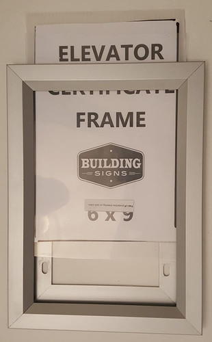 Elevator Inspection Certificate Frame (Heavy Duty - Aluminum) Elevator Inspection Certificate Frame (Heavy Duty - Aluminum)