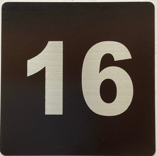 Apartment number 16 sign Apartment number 16 sign