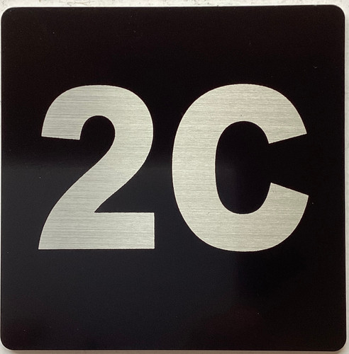 Apartment number 2C sign