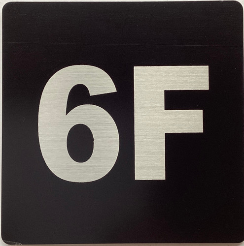 Apartment number 6F sign