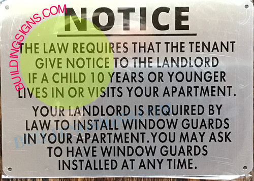 Window Guard Sign NYC