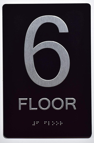 Black Floor number -Tactile Graphics Grade 2 Braille Text with raised letters Sign Black Floor number -Tactile Graphics Grade 2 Braille Text with raised letters Sign