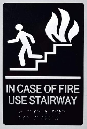 ADA IN CASE OF FIRE USE STAIRWAY SIGN