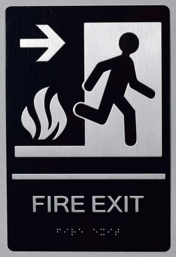 ADA FIRE EXIT RIGHT ARROW SIGN